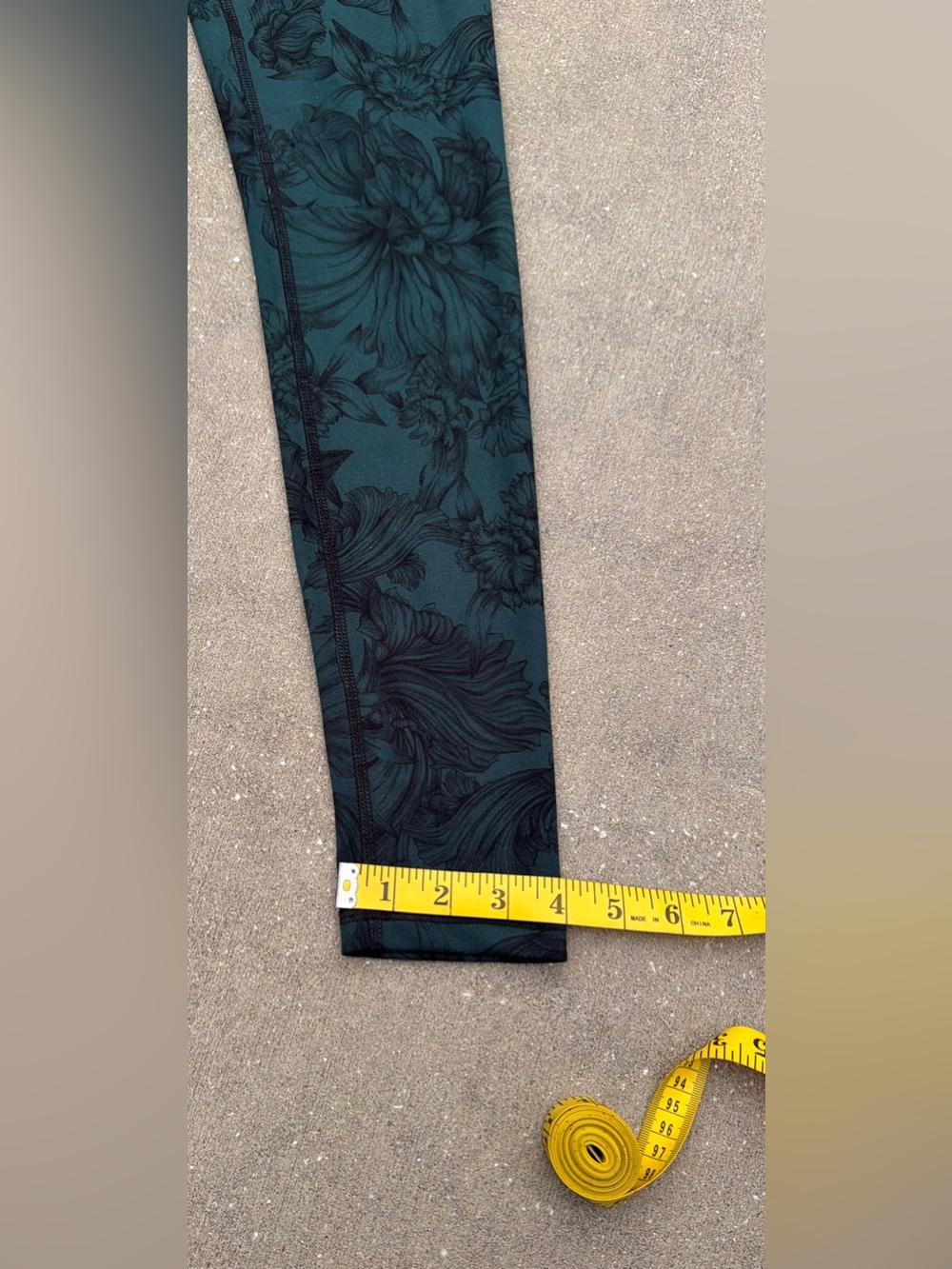 Balance Collection Black Teal Floral Print High Waist Leggings S Baddie Fairycor - Picture 8 of 9